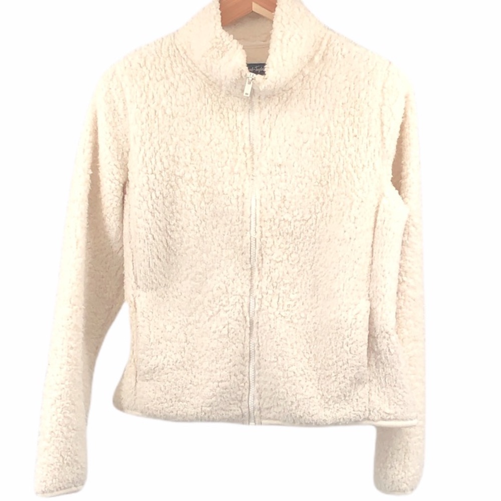 Lord & Taylor Sz M Wmn’s Cream Fuzzy Jacket
